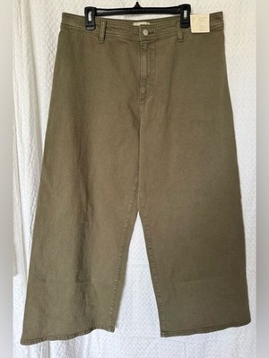 Universal Thread Olive High-Rise Sailor Wide Leg Jeans Size 16 NWT