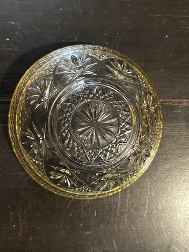 Cut Glass Bowl with Gold Rim - 5 1/2” Diameter - Picture 5 of 9