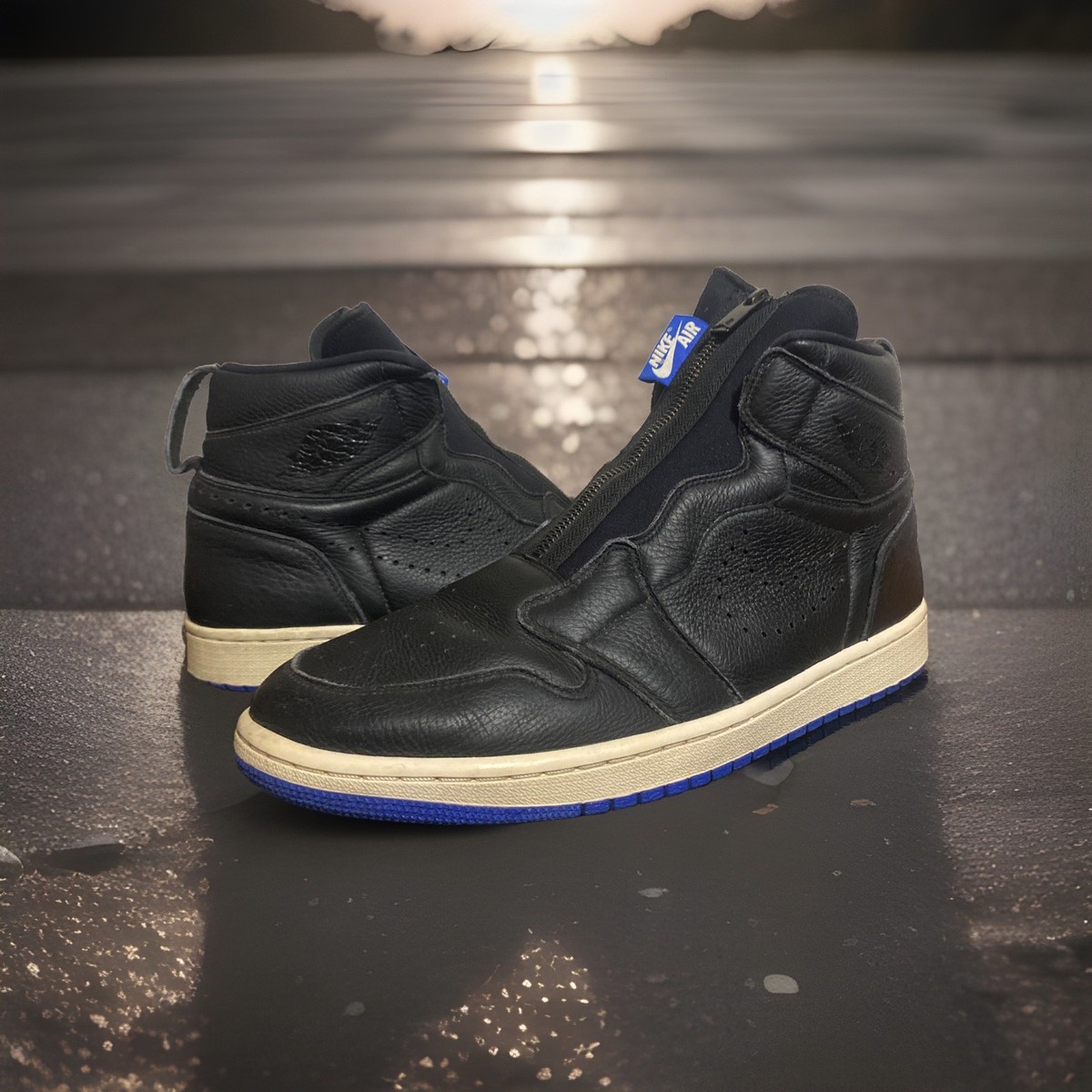 Size 13 - Air Jordan 1 Retro Zip High Black for sale online | eBay