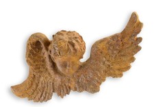 Wanddekoration aus rostigem Gusseisen Engel Putto Replikat Retro Design Dekorati