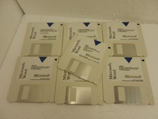 Vintage -  Microsoft Word  for DOS - 7 Floppy Disk Set 3.5" - Rare Floppies