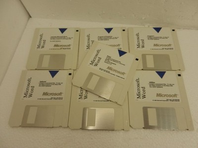 Vintage -  Microsoft Word  for DOS - 7 Floppy Disk Set 3.5'' - Rare Floppies