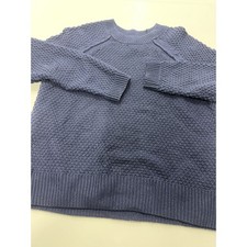 GAP Womens Sweater M Chunky Knit Blue Cotton Crew Neck Preppy