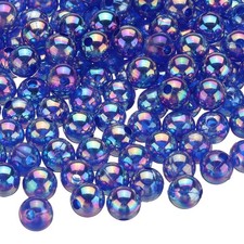 400pcs Acrylic Round Beads AB Colors 8mm Loose Craft Beads Dark Blue AB