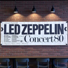 Original Vintage 1980 Led Zeppelin Rock Music Concert Europe Tour Poster Banner