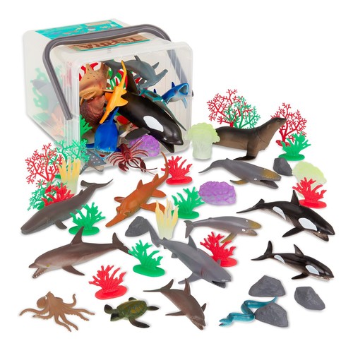 – 60 Pcs World – Realistic Ocean Animals Toys – Plastic Sea Animal Figurines ...
