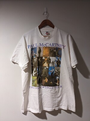 Vintage 1993 Paul McCartney The New World Tour X-Large White Vintage 1993 Paul McCartney The New World Tour X-Large White