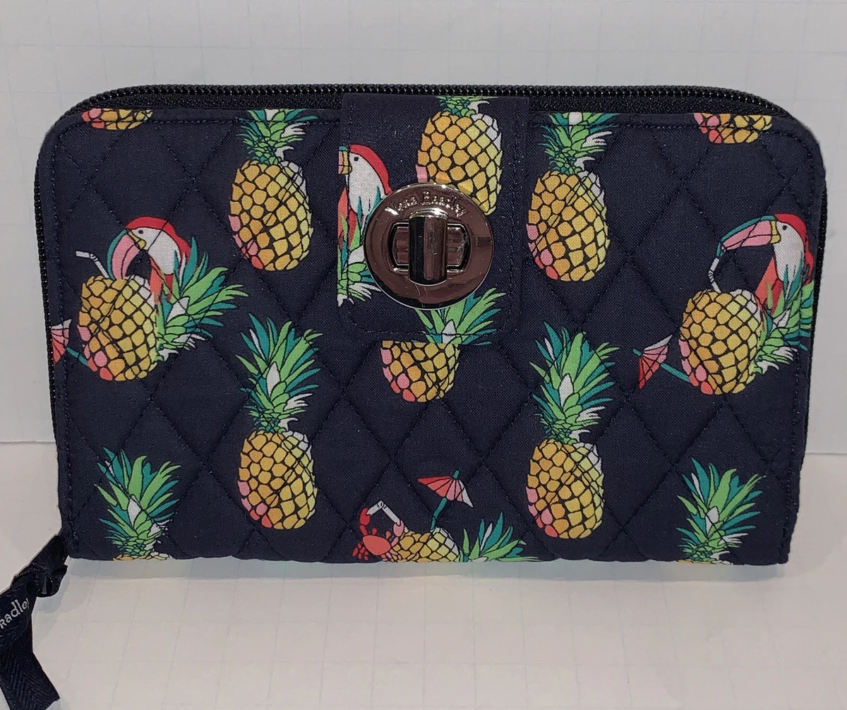 Vera Bradley Toucan Party RFID Turnlock Wallet NEW Pineapple FREE SHIPPING