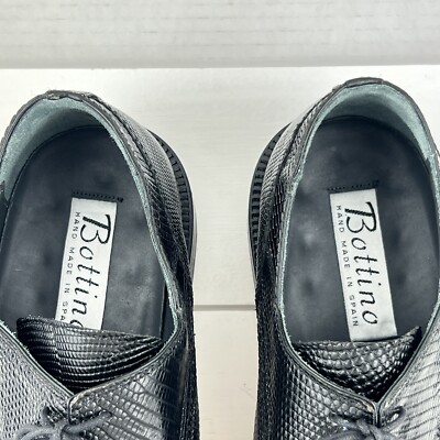 Vntg Bottino Hand Made Crocodile Black Dress Shoes Mens Size 11 Made in Spain Vntg Bottino Hand Made Crocodile Black Dress Shoes Mens Size  main image 4