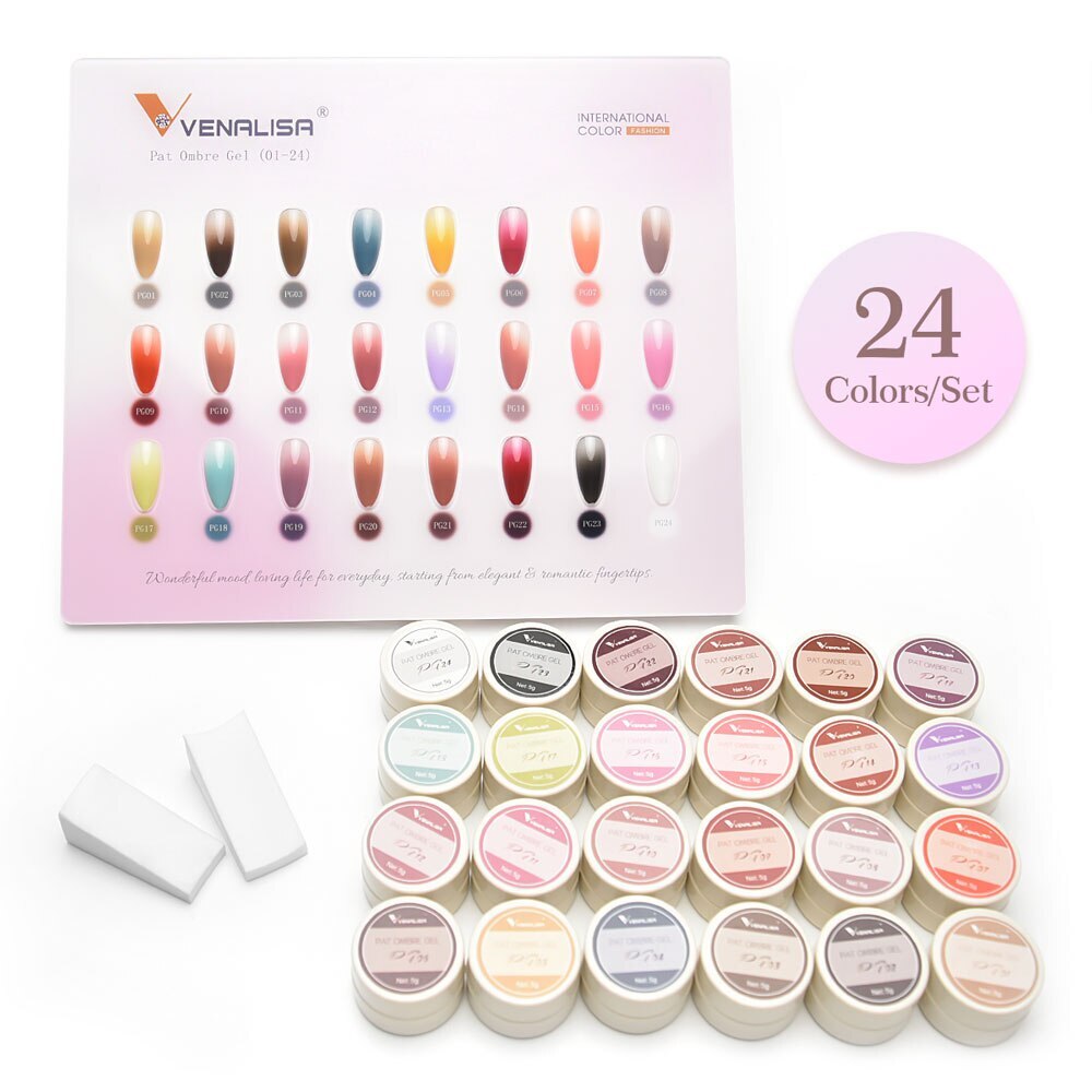 24Color/kit Gel Sponge Painting Gel Nail Gel Polish Nail Manicure Solid UV Gel