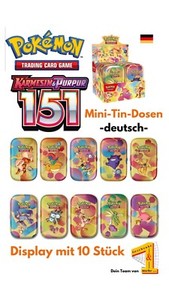 Pokémon TCG: Karmesin & Purpur 151 Mini Tin Display (DE)