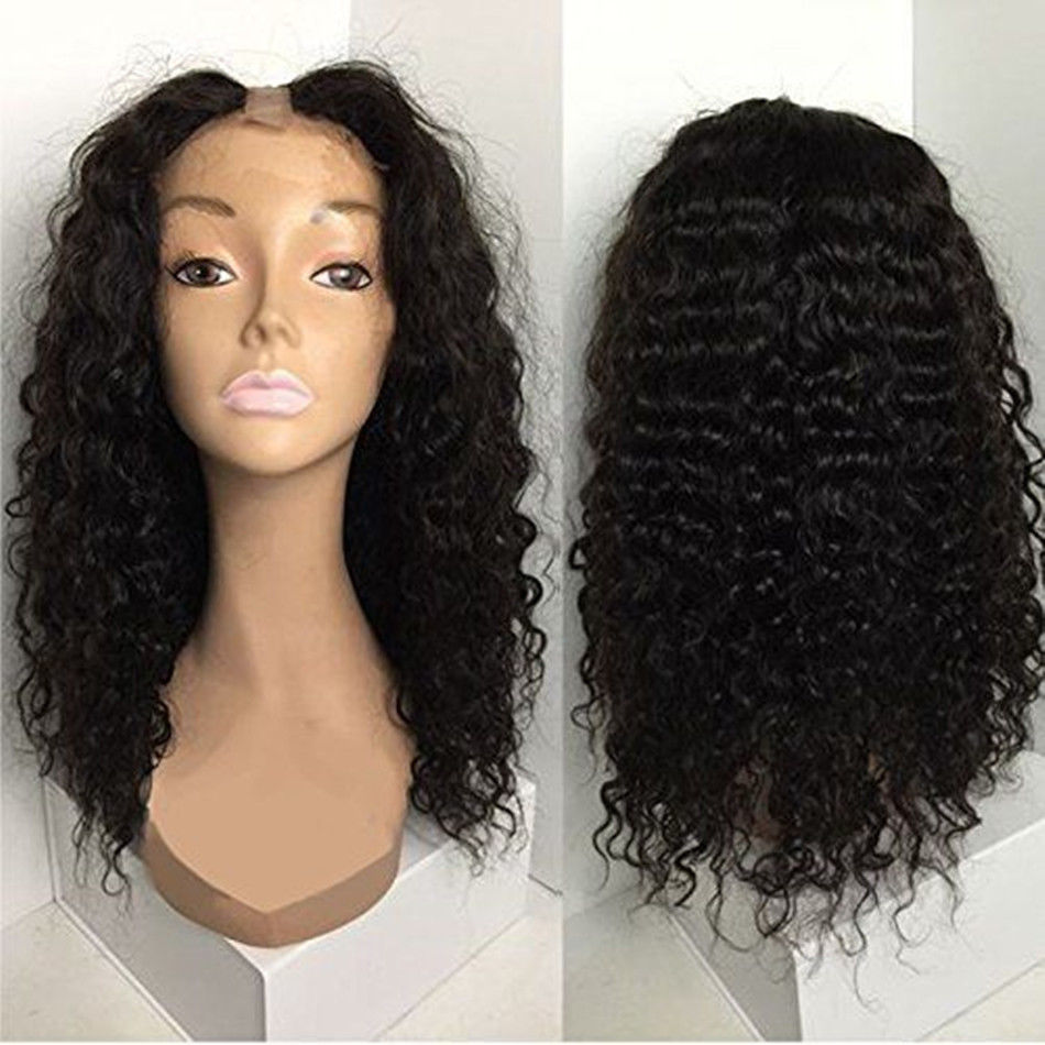 Deep Curly U Part Human Hair Wigs For Black Women Virgin Human