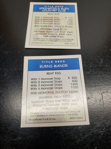 2001 Hasbro Simpsons Monopoly Replacement Parts - Parker Brothers - Picture 60 of 63