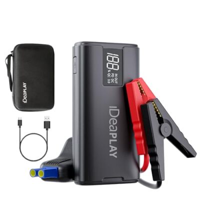 IDEAPLAY J10 Jump Starter 2000A 12V Car Battery Portable Type C Fast Charging