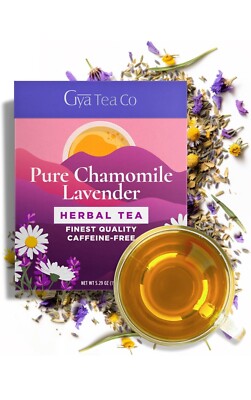 Gya Tea Co Pure Chamomile Lavender Herbal Loose Leaf Tea, 5.29 Oz, 70 Cups Decaf