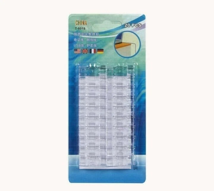 60 Clip Per Cavi Autoadesive Bianche Con Adesivo 3M - Fermacavi Riutilizzabili Per Gestione Fili In Casa E Ufficio, 1.5x1.5cm - 2