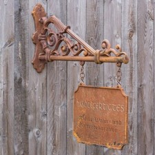 Ladenschild, Ausleger Gesch&auml;ft, Werbeschild f&uuml;r Altstadt Nostalgie Schild Kette