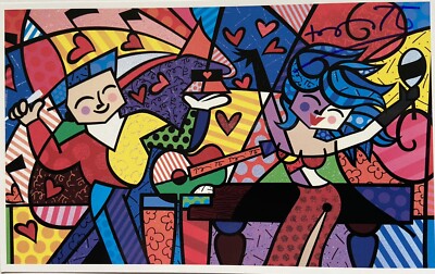 Romero Britto signiert original Karte Unterschrift Autogramm signed Signatur
