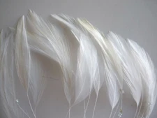 Ivory Beaded Feather Pinwheel Bridal Costume Fascinator Hat Hair Acc