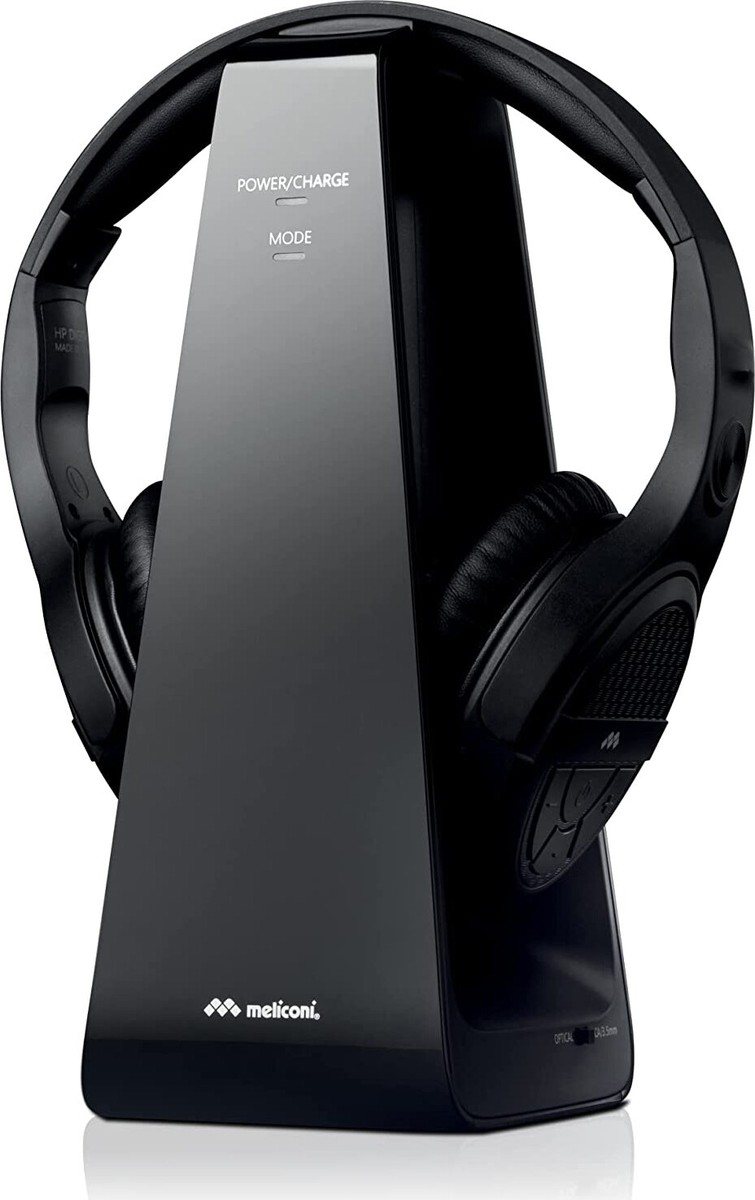 Meliconi Cuffie Wireless per TV con Base Uscita Ottico/3,5/RCA