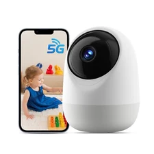 2K 360°Pan-Tilt Indoor Security Camera with 5/2.4Ghz WiFi,2-Way Audio