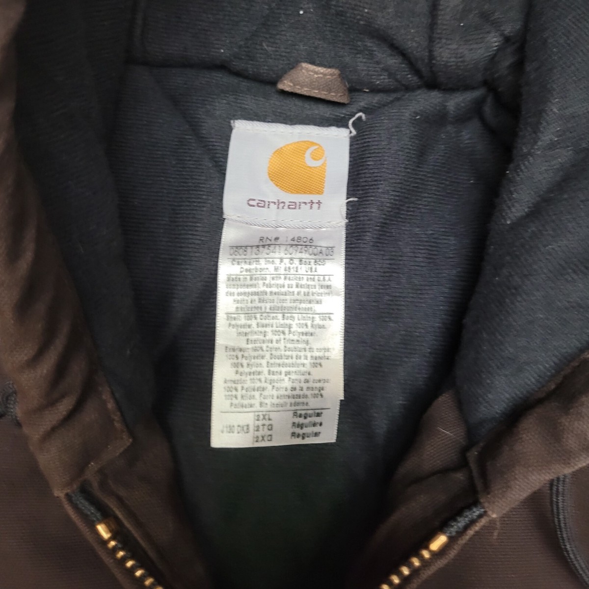 Carhartt Sandstone Active Jacket Quilt Lined Mens XXL 2XL Carhartt Sandstone Active Jacket Quilt Lined Mens XXL 2XL