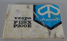 Istruzioni D'Uso / Manuale Piaggio Vespa P 125X/P 200E Stand 1977