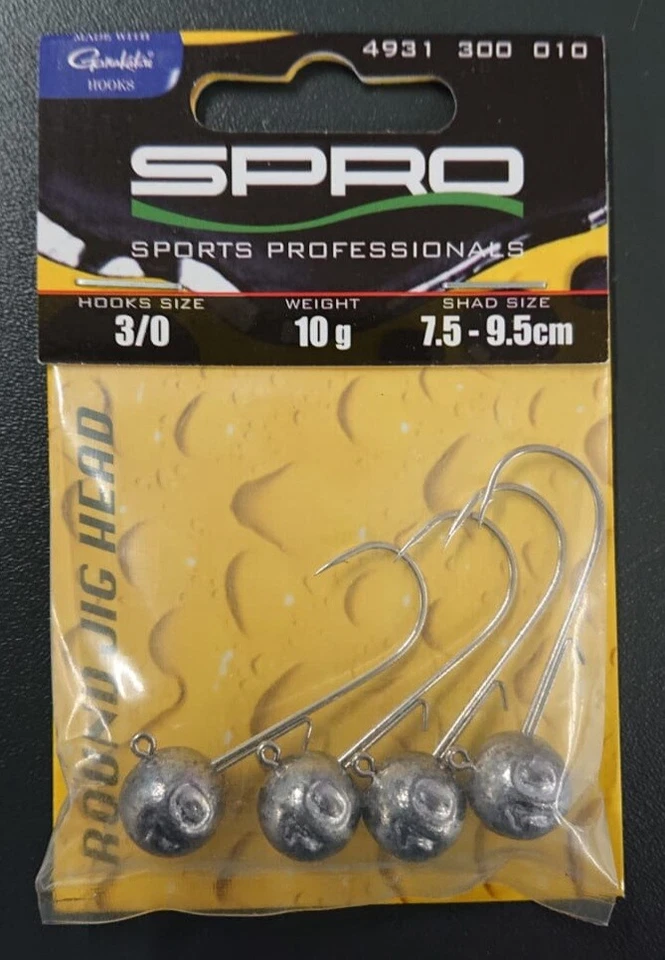 SPRO Round Jig Head 22 3/0 - 10g 4 Stück Jigköpfe Jighead Rundkopf Gamakatsu OVP