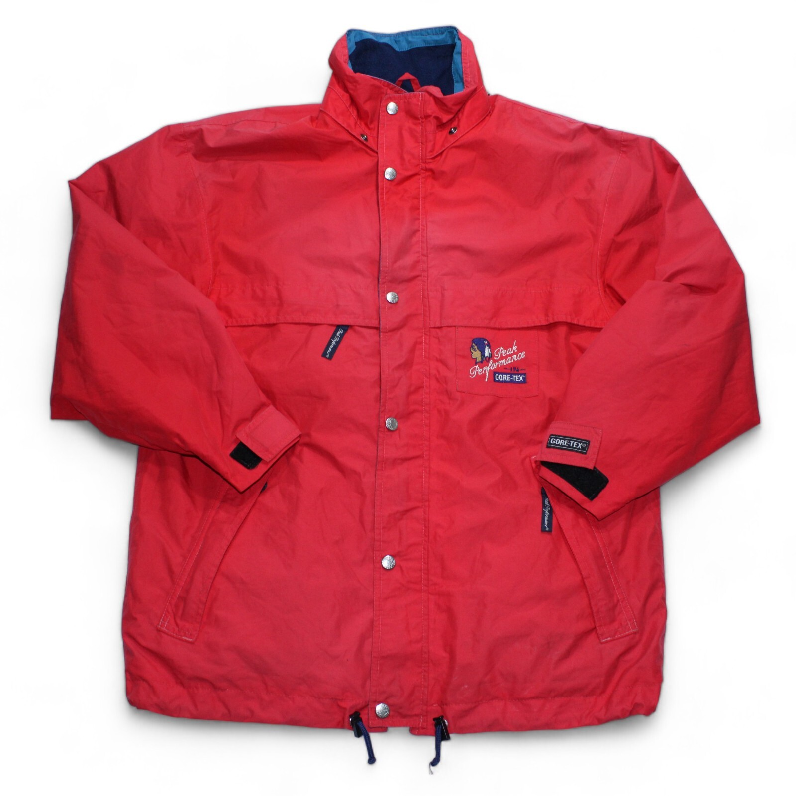 Peak Perfomance Goretex Jacket Mens Medium Red Outdoors Zip Up Vintage 90s