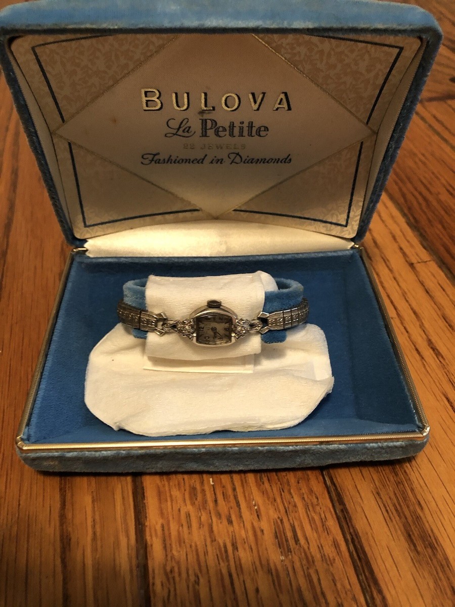 Vintage BULOVA La Petite Fashioned w/ Diamonds 23 Jewel Gold  display picture 2