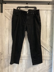 Loft Plus Straight Leg Jeans Black Size 