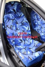 For Nissan Cube (2010-12) Blue Camouflage Waterproof Car Seat Covers -2 x Fronts