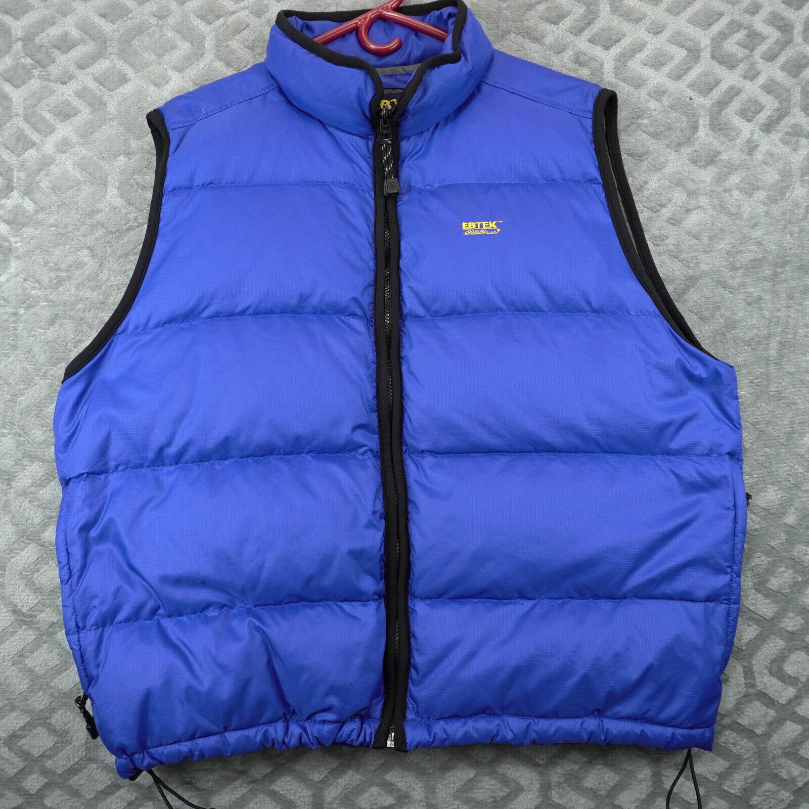 Eddie Bauer Ebtek Vest Goose Down Puffer Mens Size Lg Blue Outdoors Hiking Vtg