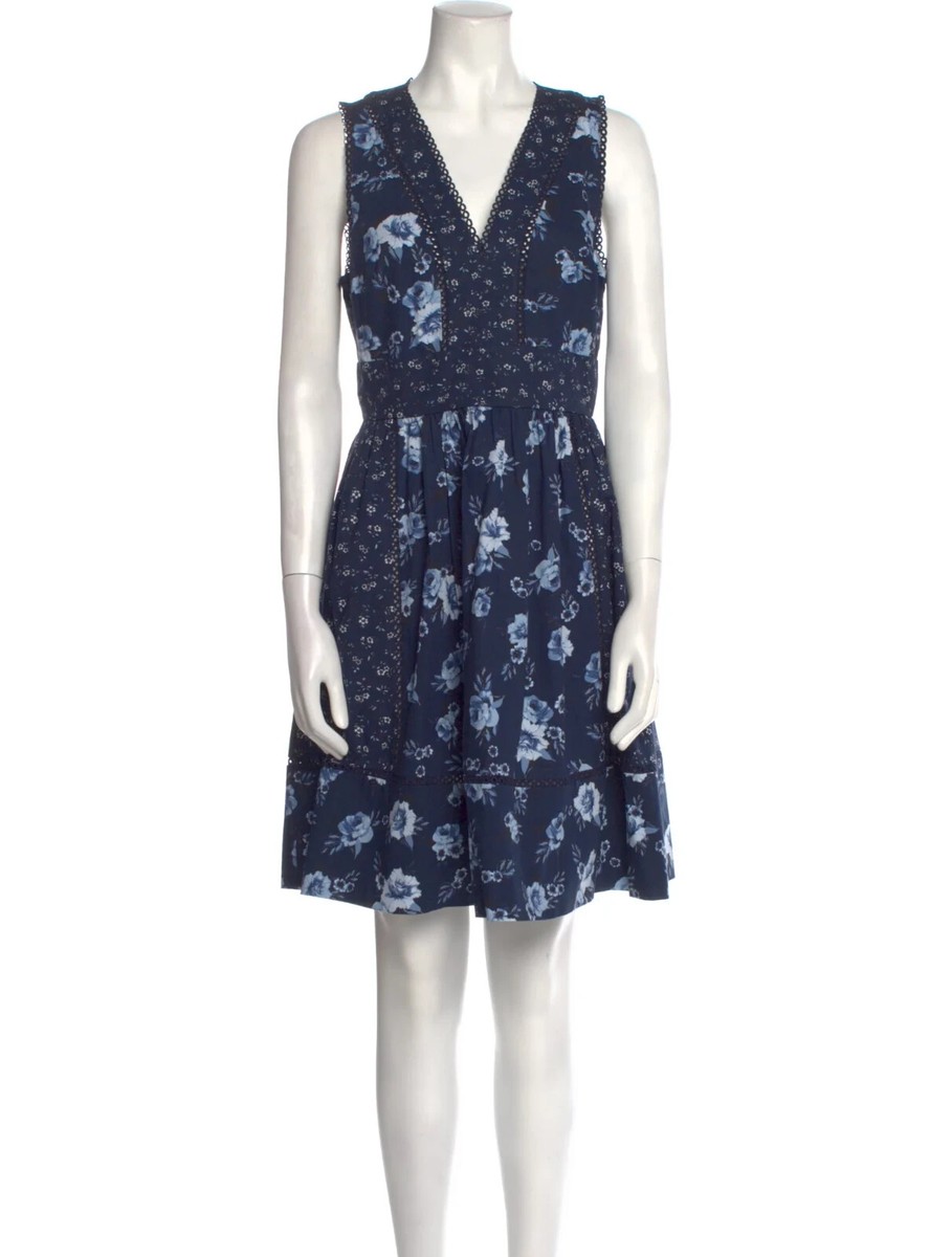 Kate Spade New York Blue Floral Prarie Rose Fit & Flare Dress Size  