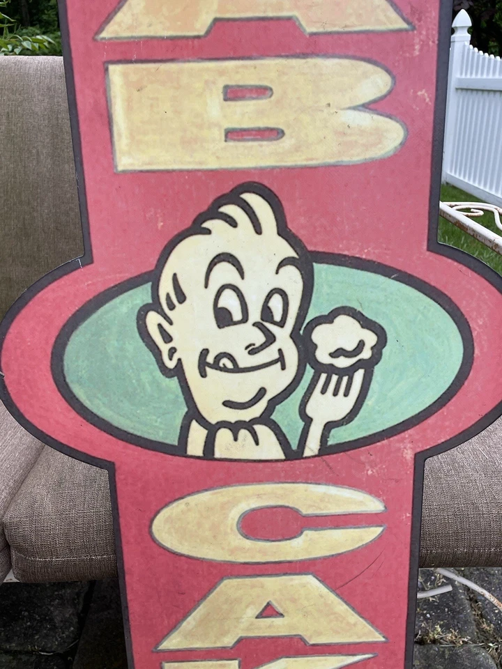 AUTHENTIC LARGE LONG JOHN SILVER'S RESTAURANT CRAB CAKES RETIRED STORE SIGN - Image 2 of 4