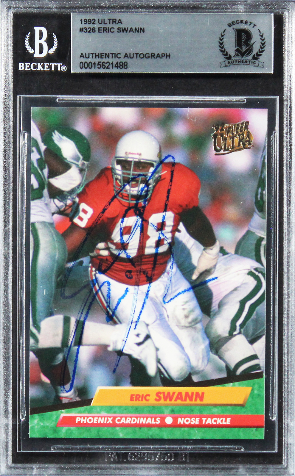 Cardinals Eric Swann Authentic Signed 1992 Ultra #326 Card BAS Slabbed 
