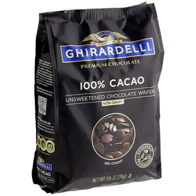 Ghirardelli 100% Cacao Unsweetened Chocolate Liquor Wafers 5 lb.