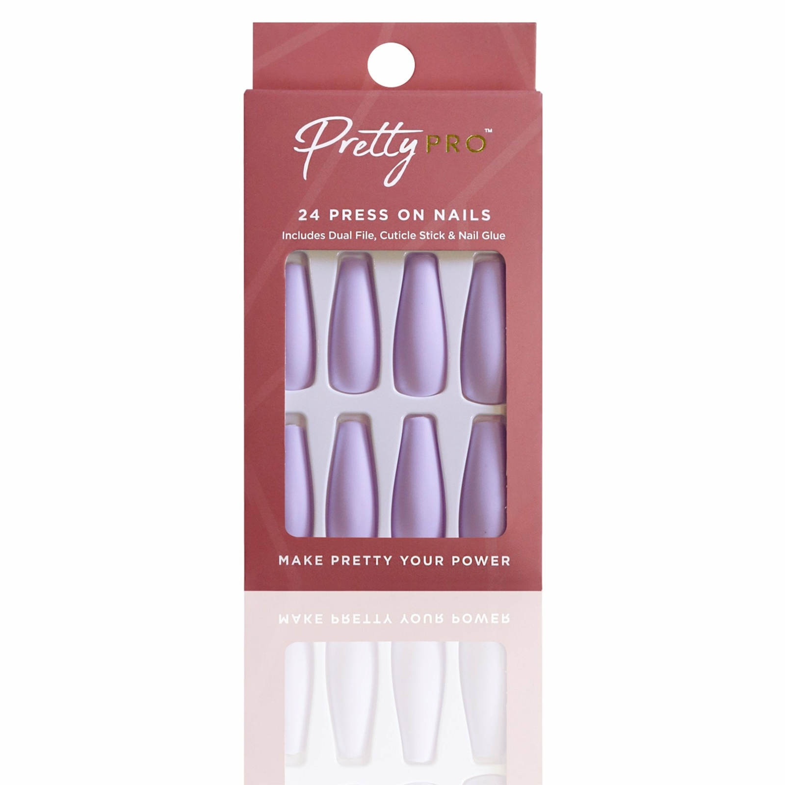 Pretty Pro Reusable Press On False Nails - Put Your Lilac Into (24pcs)