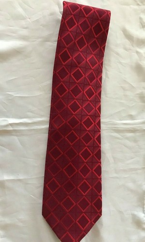 Vtg Original 70's Calvin Klein Burgundy Geometrical Silk XL Tie - Picture 2 of 3