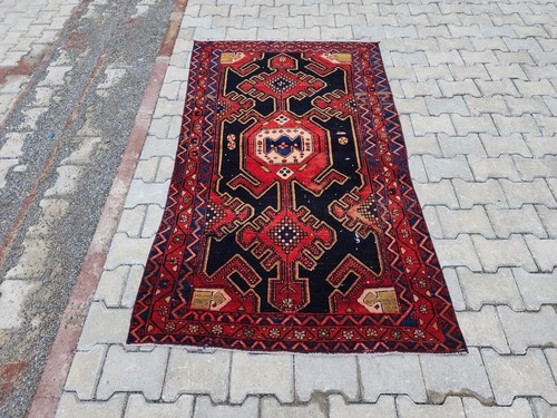 3x6 Natural Rug, Turkish Rug Red, Hand Knotted Rug, Gifts Housewarming, Wool Rug - Picture 2 of 10
