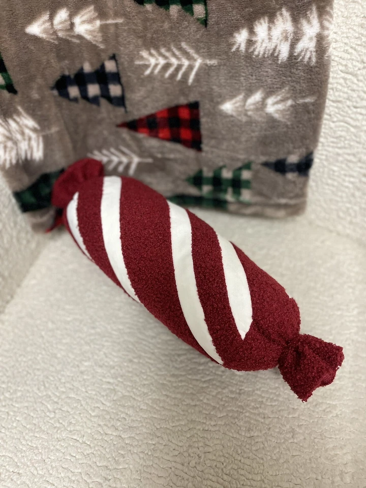 Pottery Barn Replica Peppermint Twist Decorative Throw Pillow NEW - Image 4 of 4