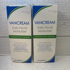 Vanicream Daily Facial Moisturizer For Sensitive Skin 3 fl oz each 2 Tubes
