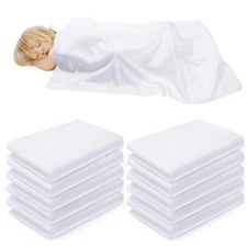 Fleece Daycare Cot Blanket, 10 Pack, 39 x 59 Inch, White