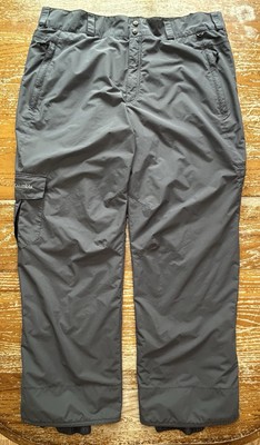 COLUMBIA Omni-Tech Men's XXL Gray Fleece Lined Nylon Snowboard Ski Cargo Pants