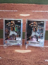 2022 Topps Chrome Prism Refractor/Chrome Base #95- Buster Posey- SF Giants