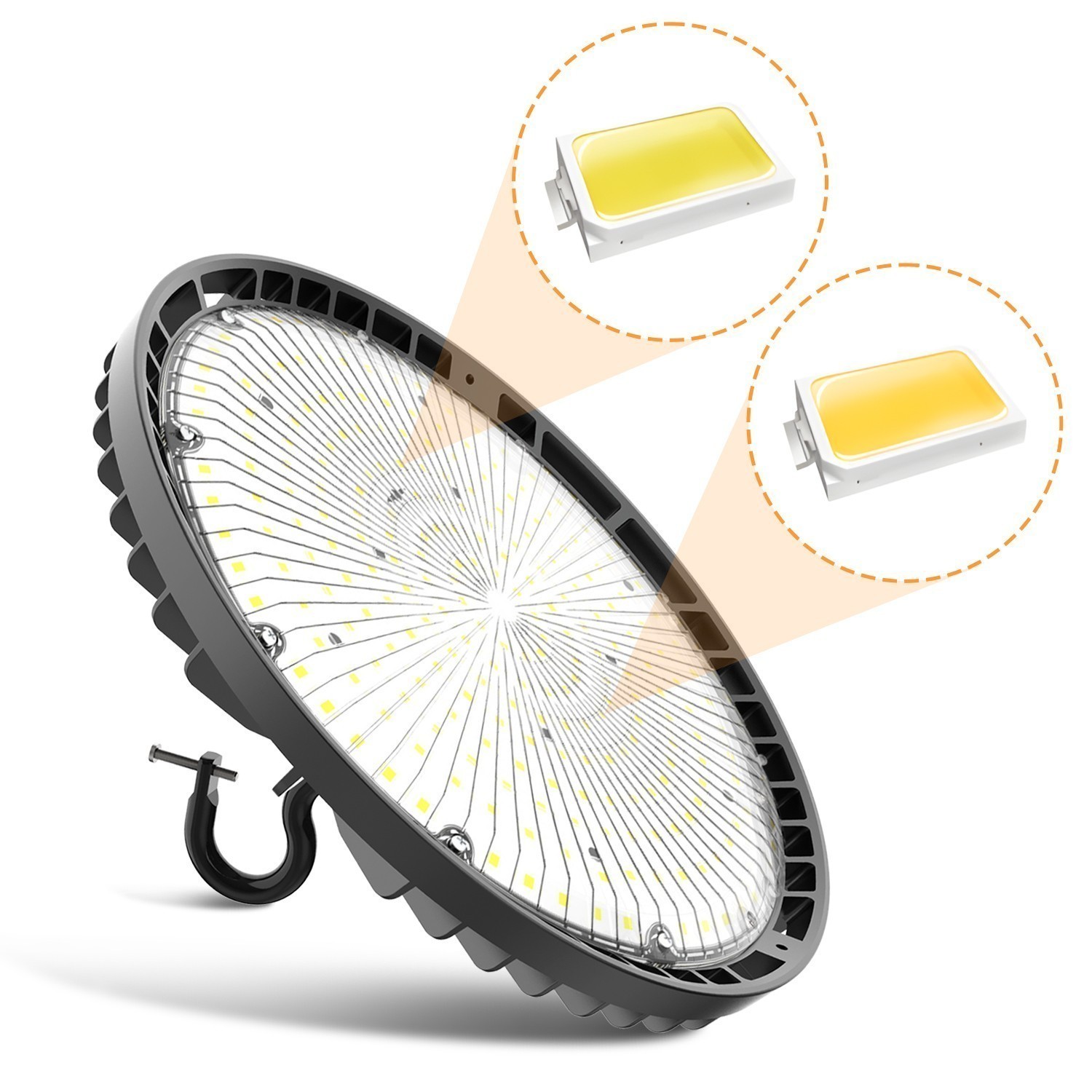 150W UFO LED High Bay light Commercial Warehouse Garage Lamp Adjustable 3K/4K/5K