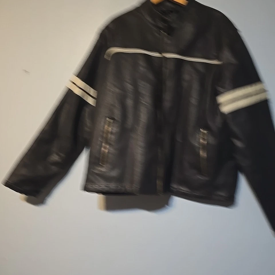 Abrigo de moto Arizona imitación cuero vintage años 90 cremallera completa forrado talla grande  Foto 2 de 4