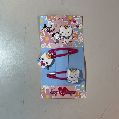 Haarspange Angel Cat 2 Stück Groß Pink Mit Anhänger 