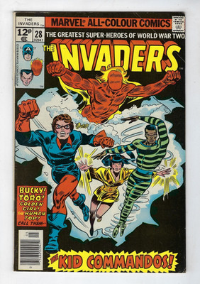 The Invaders # 28 Marvel Comics Kid Commandos appearance (1978) FN-