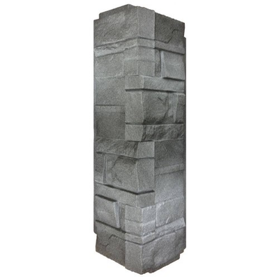 #ad 5.88 in. x 16 in. Dry Stacked Stone Corner Vinyl Siding in Anthracite 5 Case $182.54